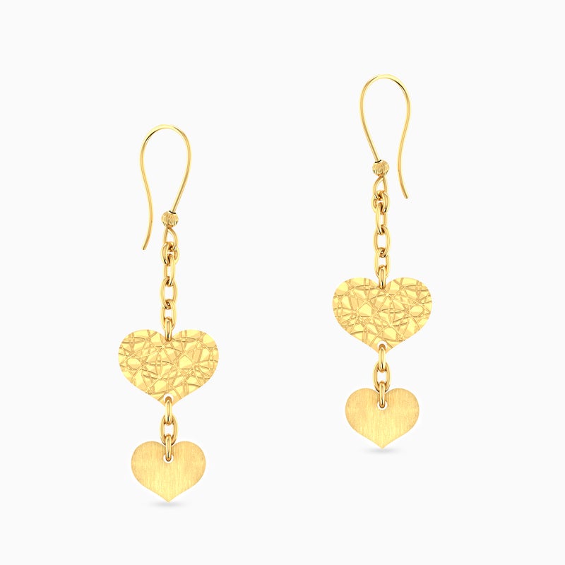 Miss L' by L'azurde Heart Drop Earrings in 18K Gold - Image 3